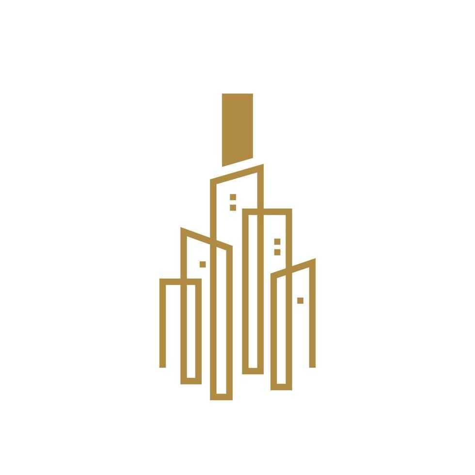 Initiale ich Gold Stadt Logo vektor