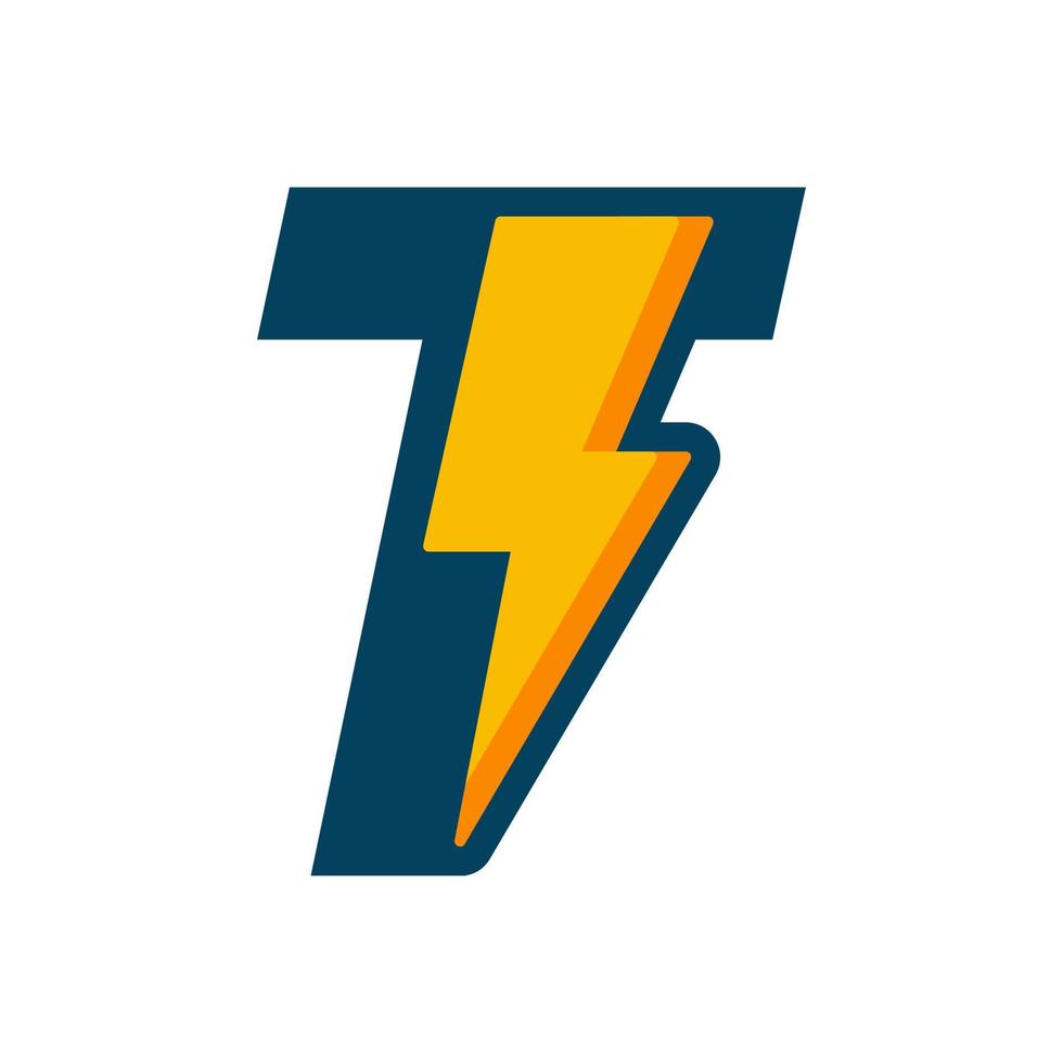 första t bult energi logotyp vektor