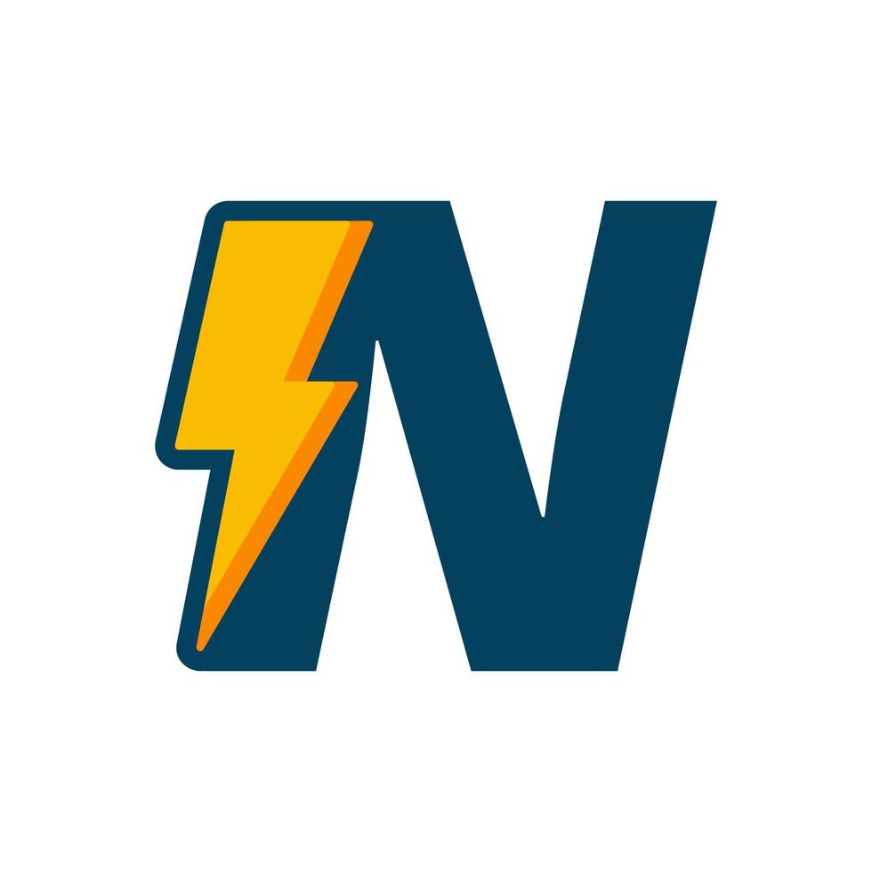 Initiale n Bolzen Energie Logo vektor