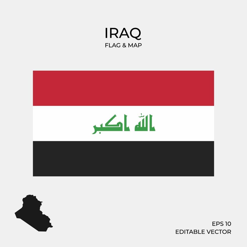 Irak karta och flagga vektor