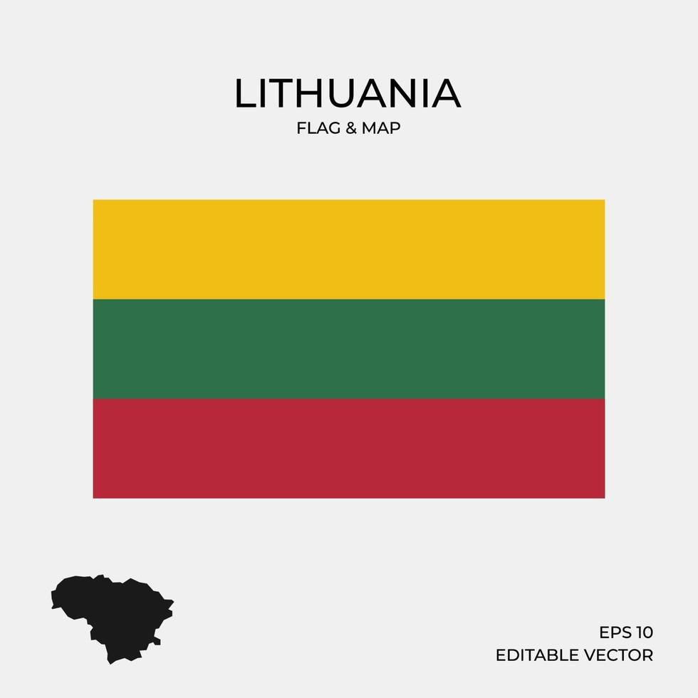 Litauen karta och flagga vektor