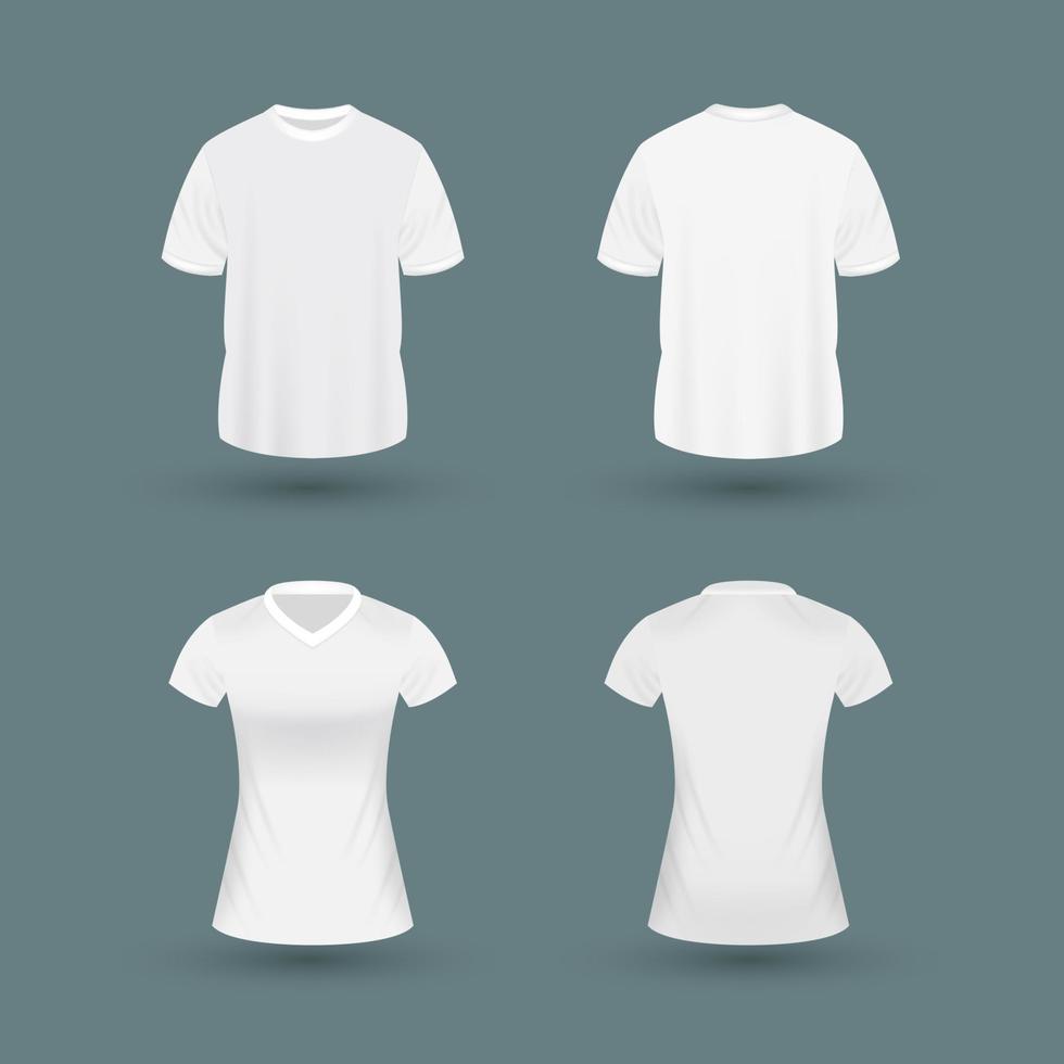 3d vit t-shirt mall vektor