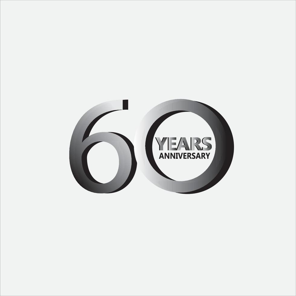 60-årsjubileum modern stämpelförsegling för födelsedagsbröllopsfest vektor