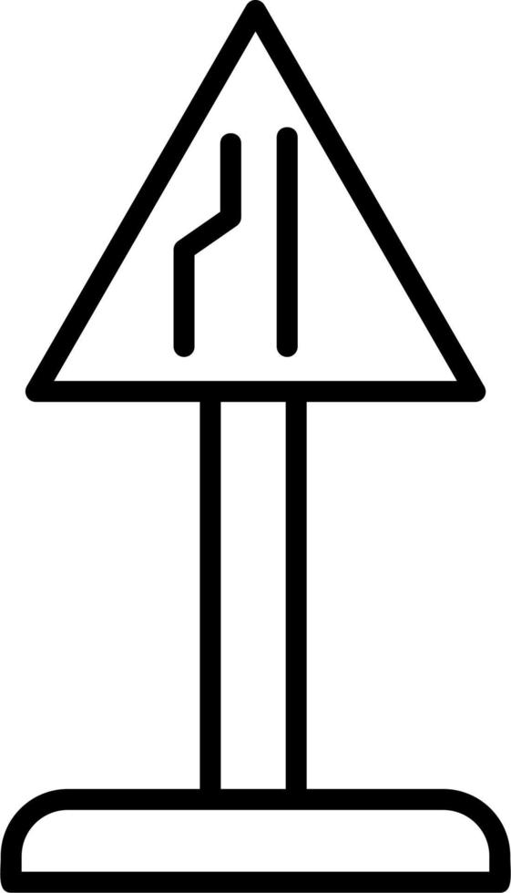 Ende von zusätzlich Fahrbahn Vektor Symbol