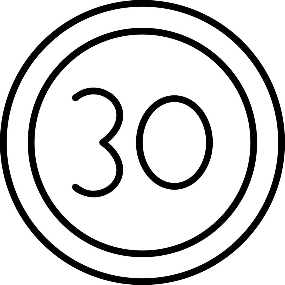 30 hastighet begränsa vektor ikon