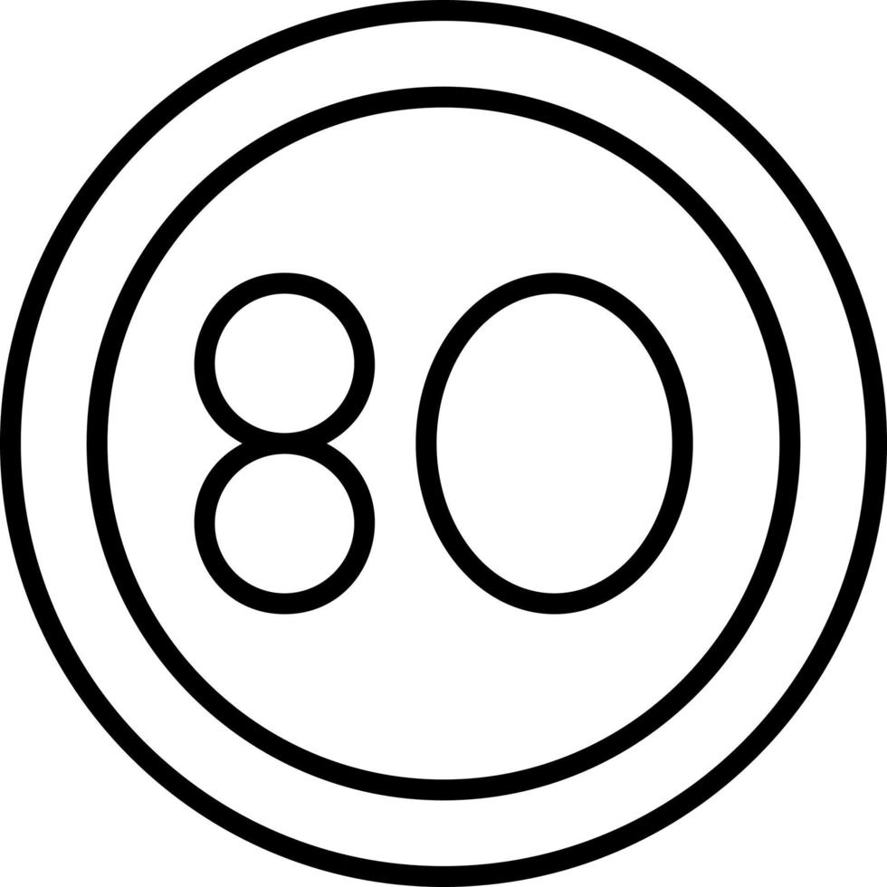 80 Geschwindigkeit Grenze Vektor Symbol