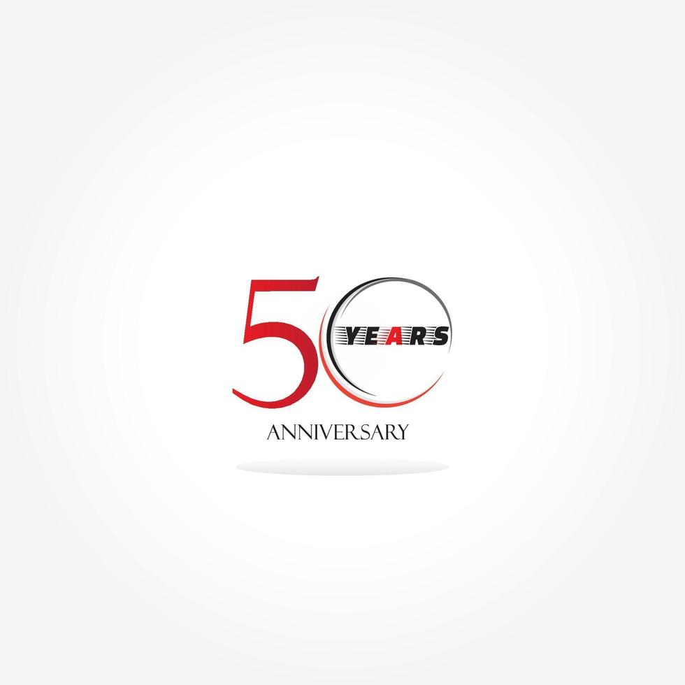 års jubileumslänkad logotyp med röd färg isolerad på vit bakgrund för företagsfirandehändelse vektor