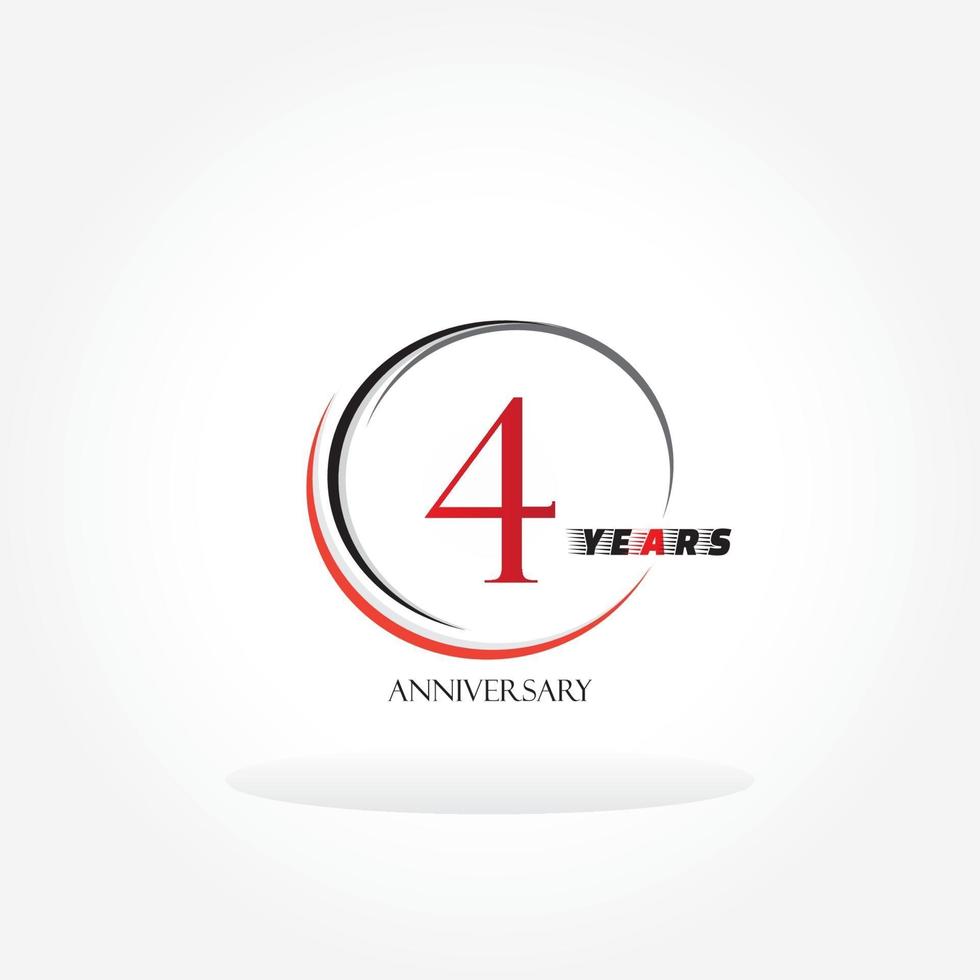 Jahre Jubiläum verbundenes Logo mit roter Farbe lokalisiert auf weißem Hintergrund für Firmenfeierereignis vektor