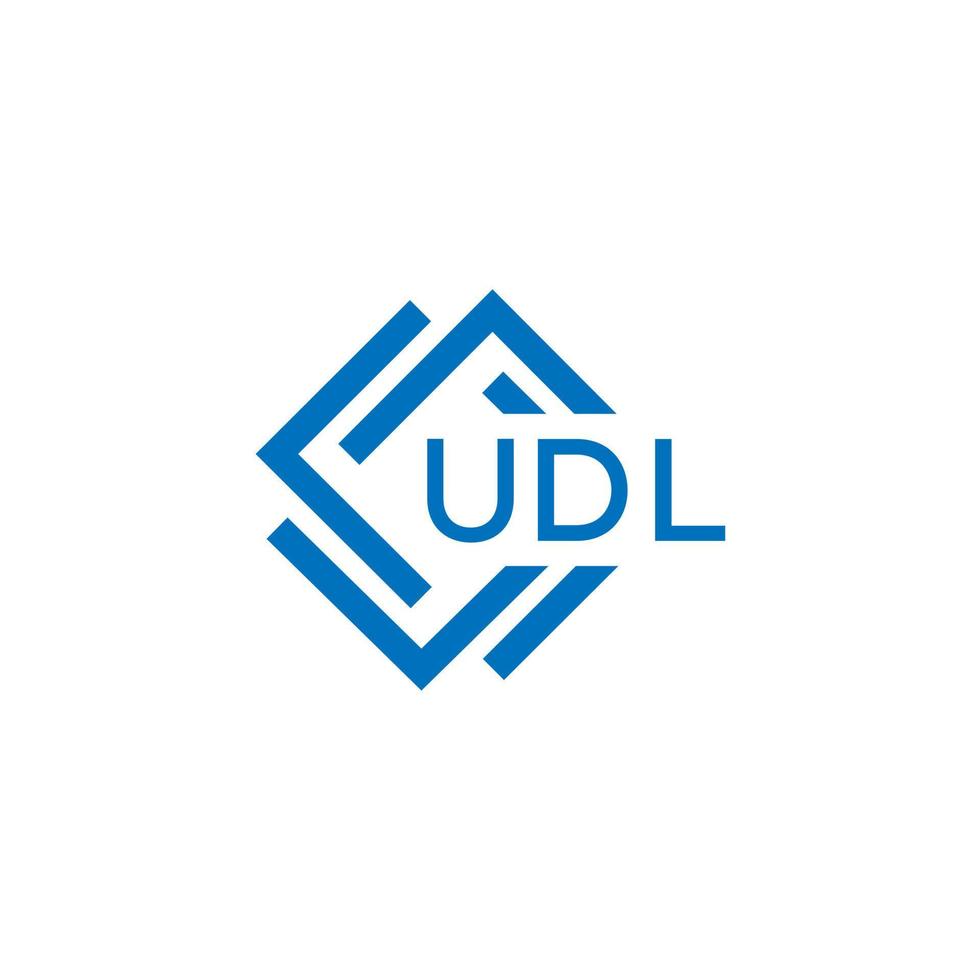 udl Technologie Brief Logo Design auf Weiß Hintergrund. udl kreativ Initialen Technologie Brief Logo Konzept. udl Technologie Brief Design. vektor