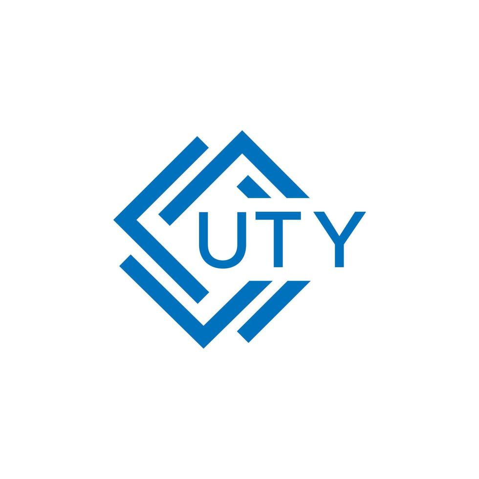 uty Technologie Brief Logo Design auf Weiß Hintergrund. uty kreativ Initialen Technologie Brief Logo Konzept. uty Technologie Brief Design. vektor