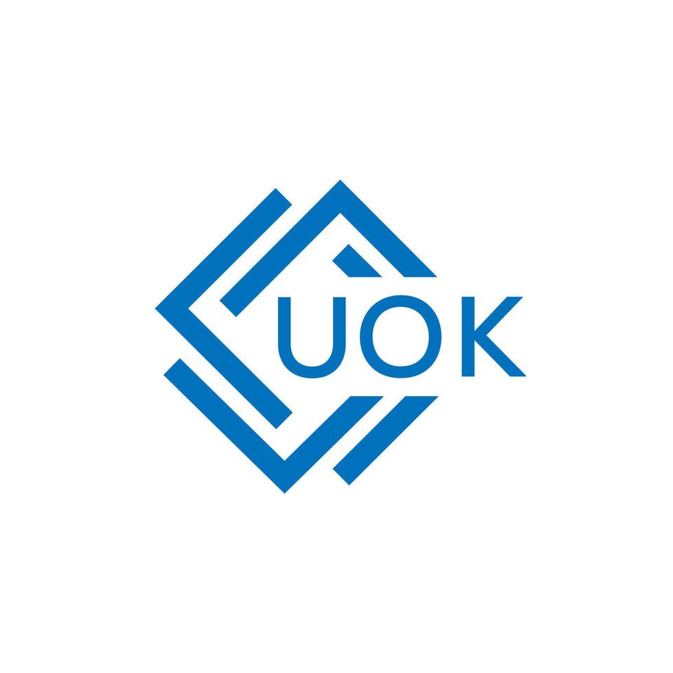 uok Technologie Brief Logo Design auf Weiß Hintergrund. uok kreativ Initialen Technologie Brief Logo Konzept. uok Technologie Brief Design. vektor