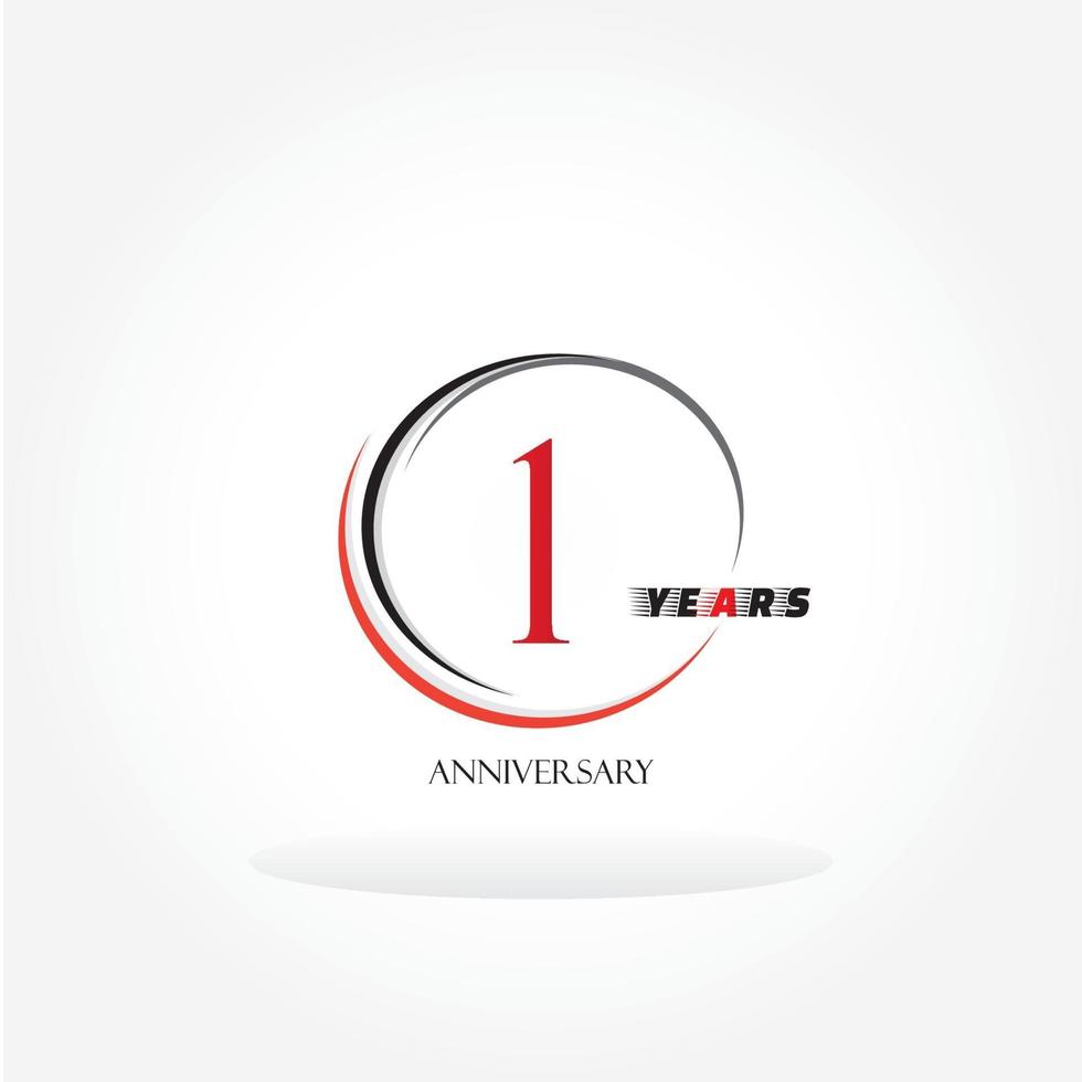 års jubileumslänkad logotyp med röd färg isolerad på vit bakgrund för företagsfirandehändelse vektor
