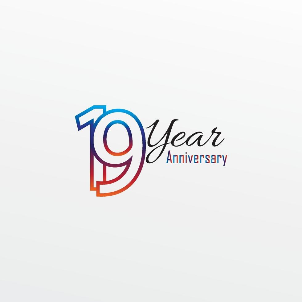 år årsdagen firande blå färger komisk design logotyp. jubileumslogotyp isolerad på vit bakgrund, vektor horisontell nummerdesign för firande - vektor