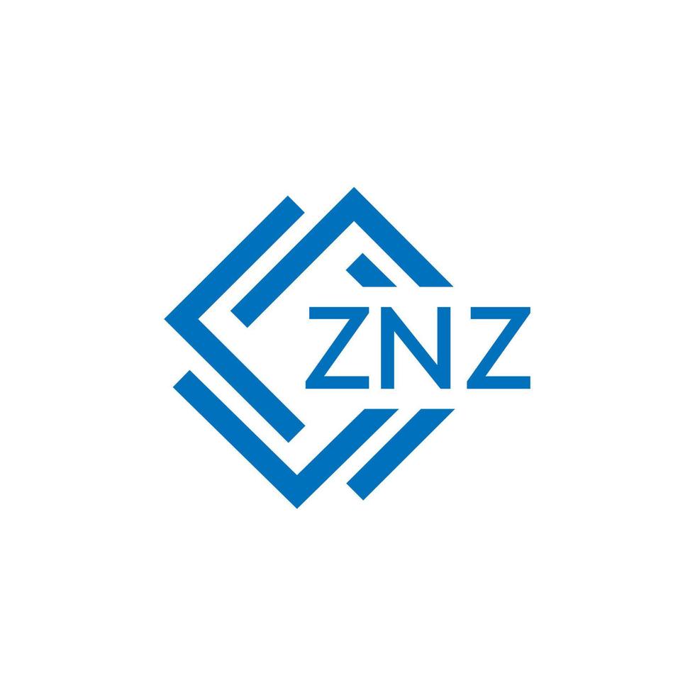 znz Technologie Brief Logo Design auf Weiß Hintergrund. znz kreativ Initialen Technologie Brief Logo Konzept. znz Technologie Brief Design. vektor