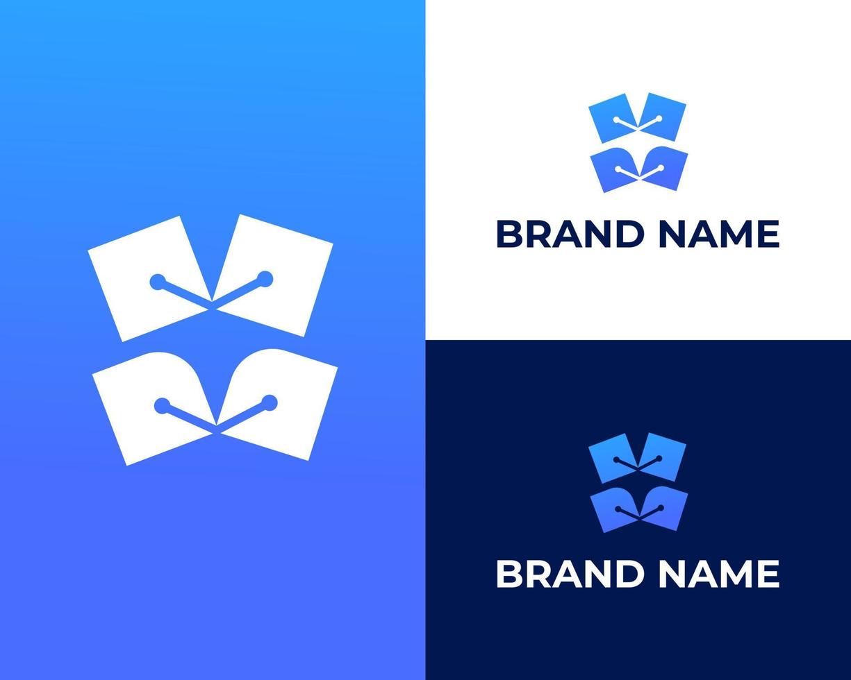 första brev w logotyp, enkel alfabet vektor logotyp design w tech logotyp