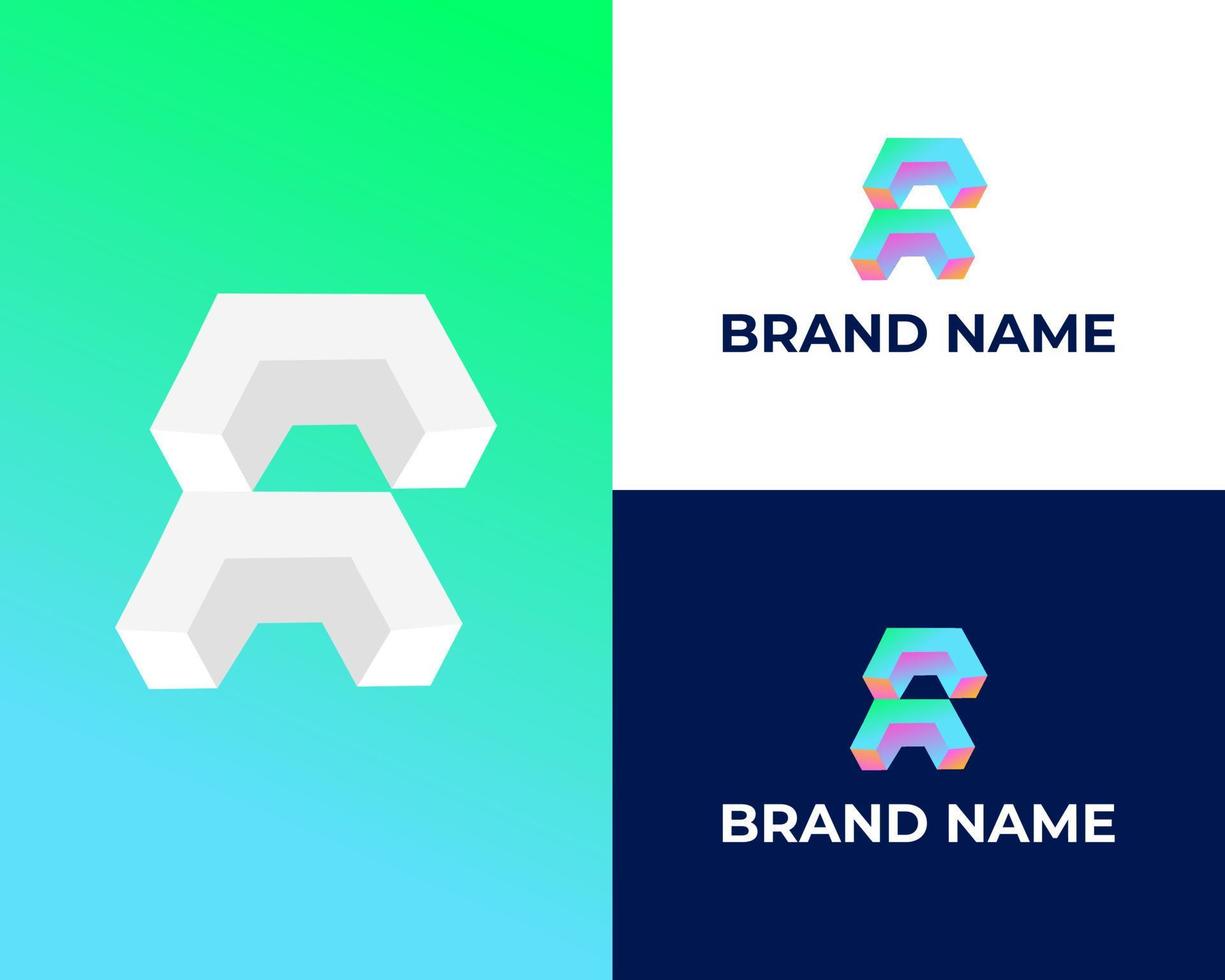 Brief ein modern 3d Logo Design Vektor Vorlage