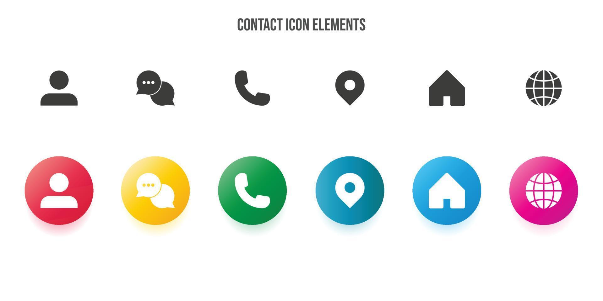 Kontakt ikon element vektor
