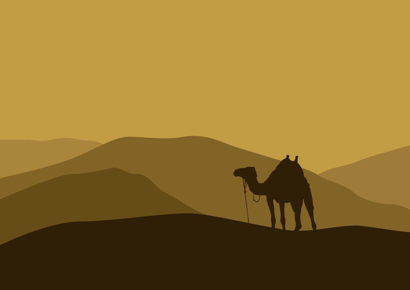 kamel i de öken- vektor illustration