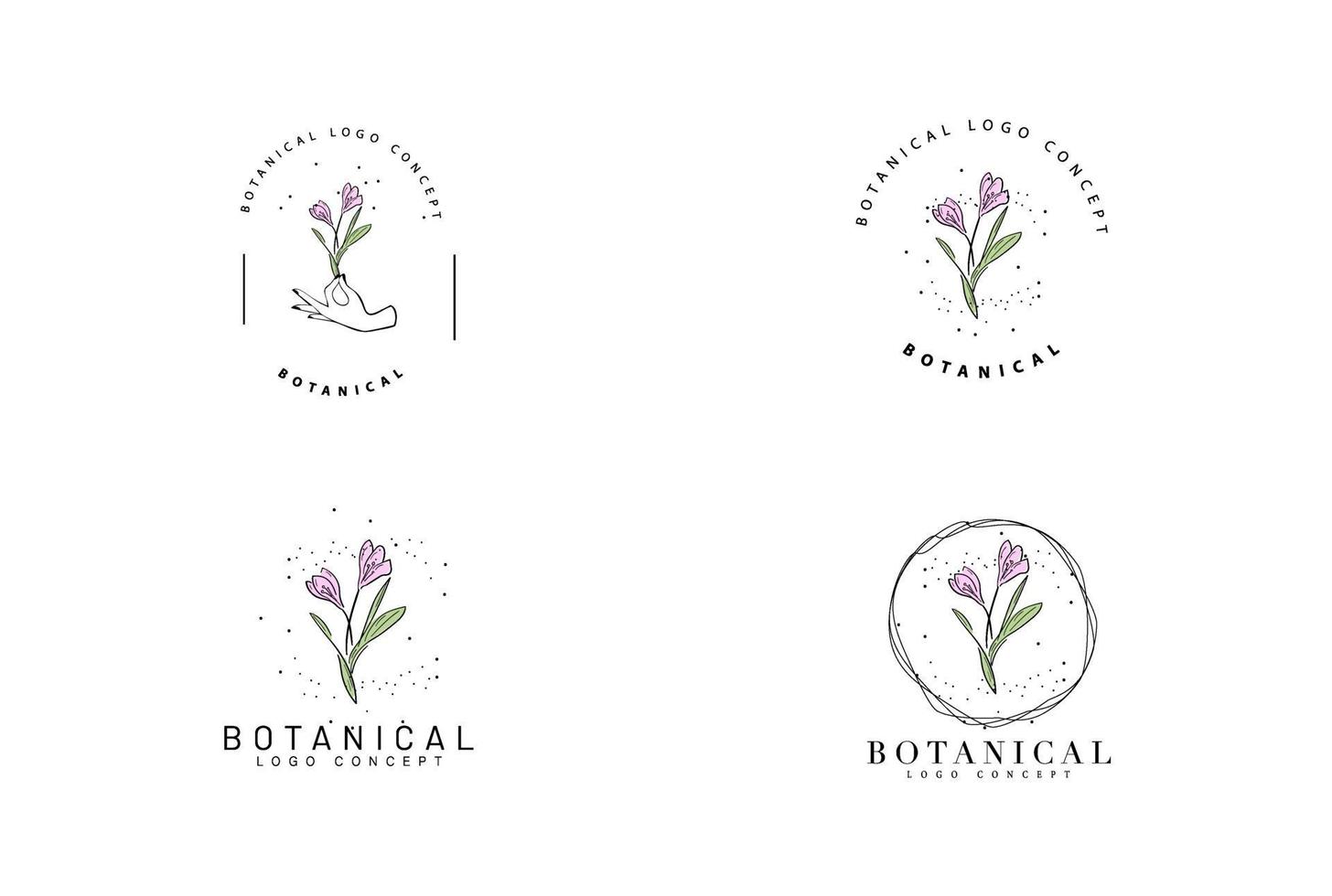 minimal feminin modern botanisk blommig organisk abstrakt logo design vektor