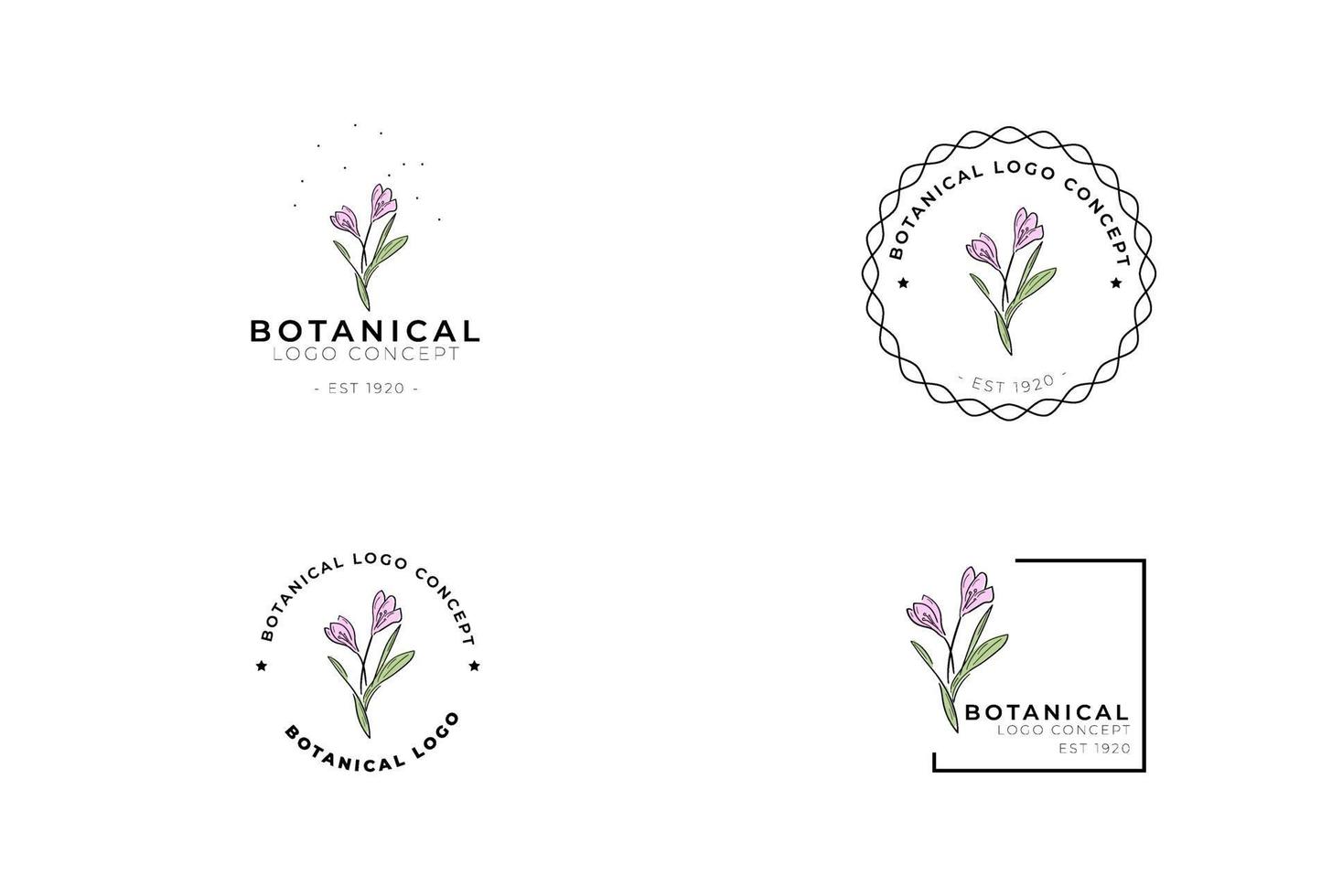 abstrakt minimal modern feminin botanisk blommig organisk logodesign vektor