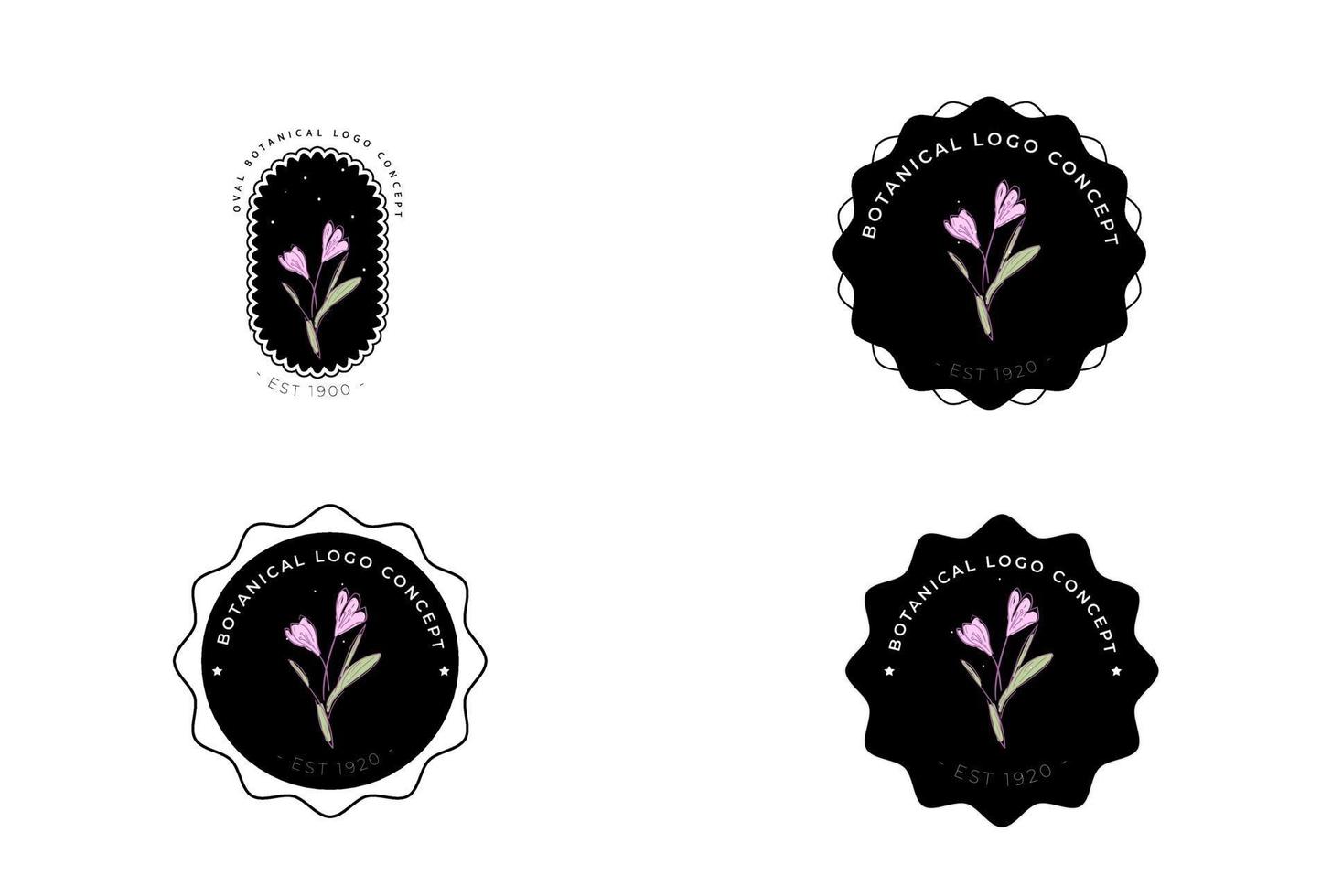 abstrakt minimal modern feminin botanisk blommig organisk logodesign vektor