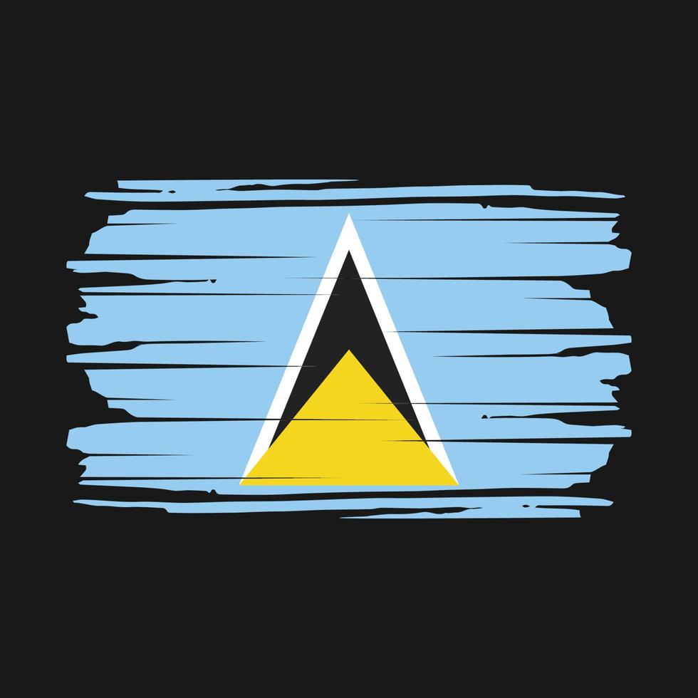 Pinselvektor mit St. Lucia-Flagge vektor