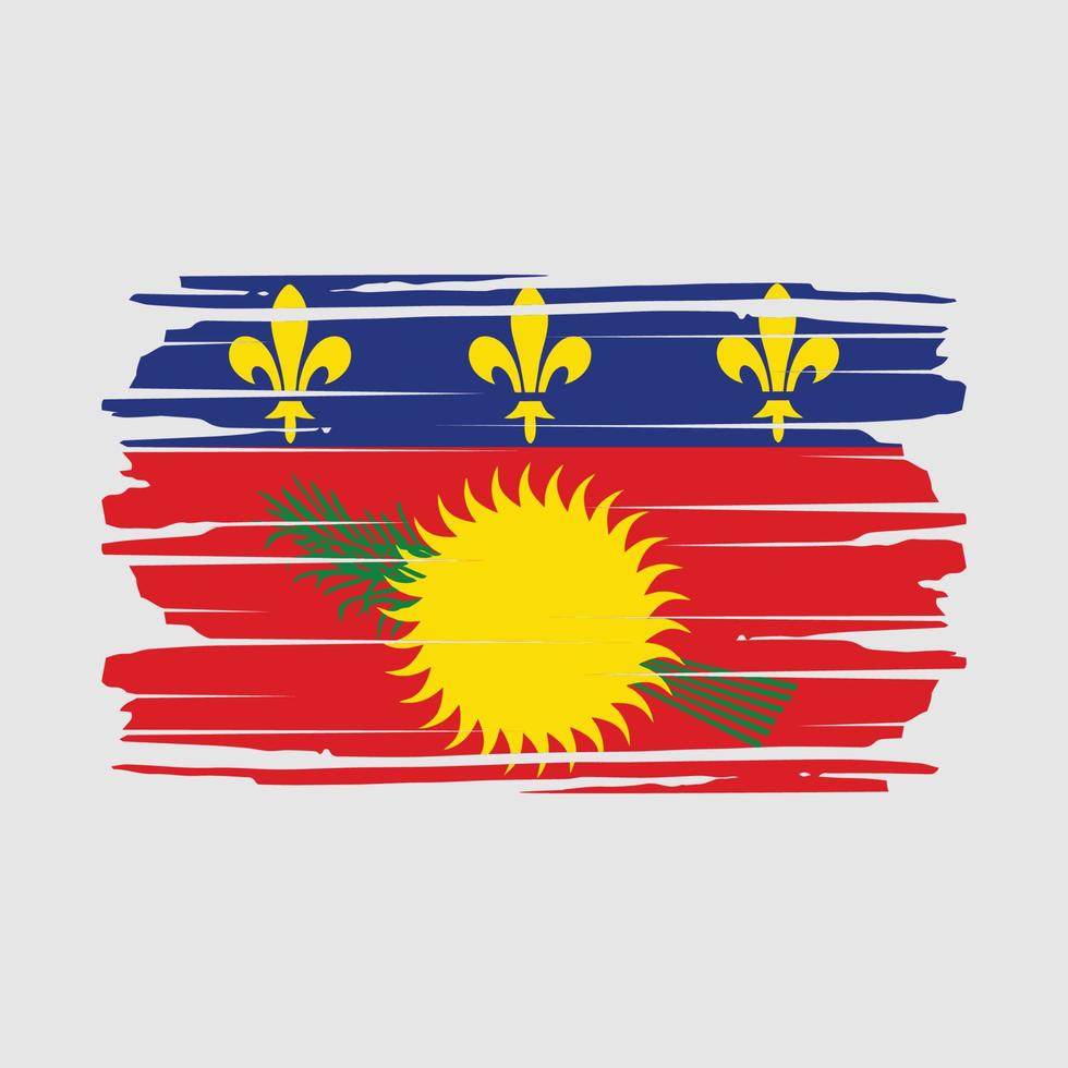 guadeloupe flag pinselvektor vektor