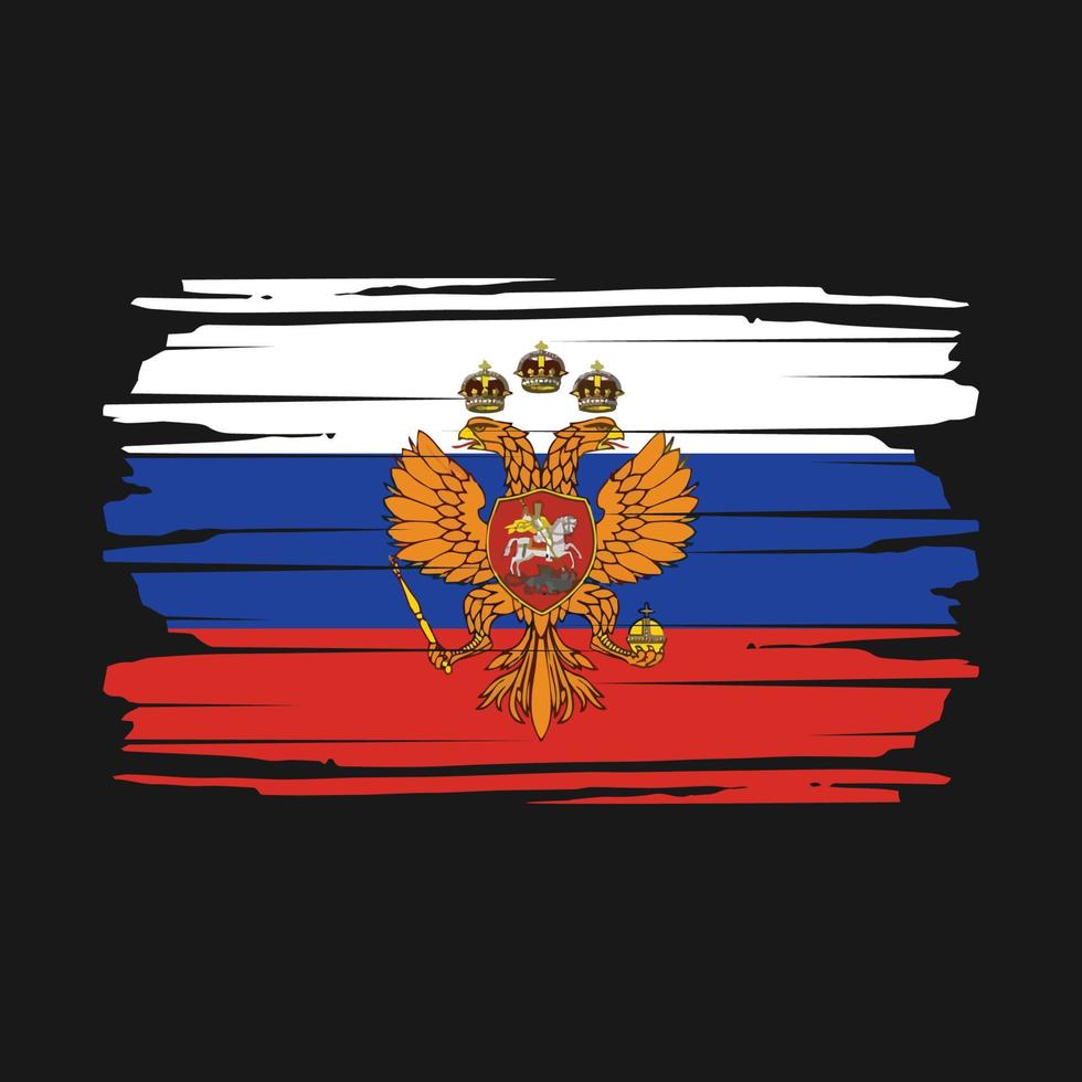 Pinselvektor mit russischer Flagge vektor