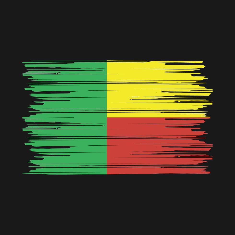 benin flagga borste vektor