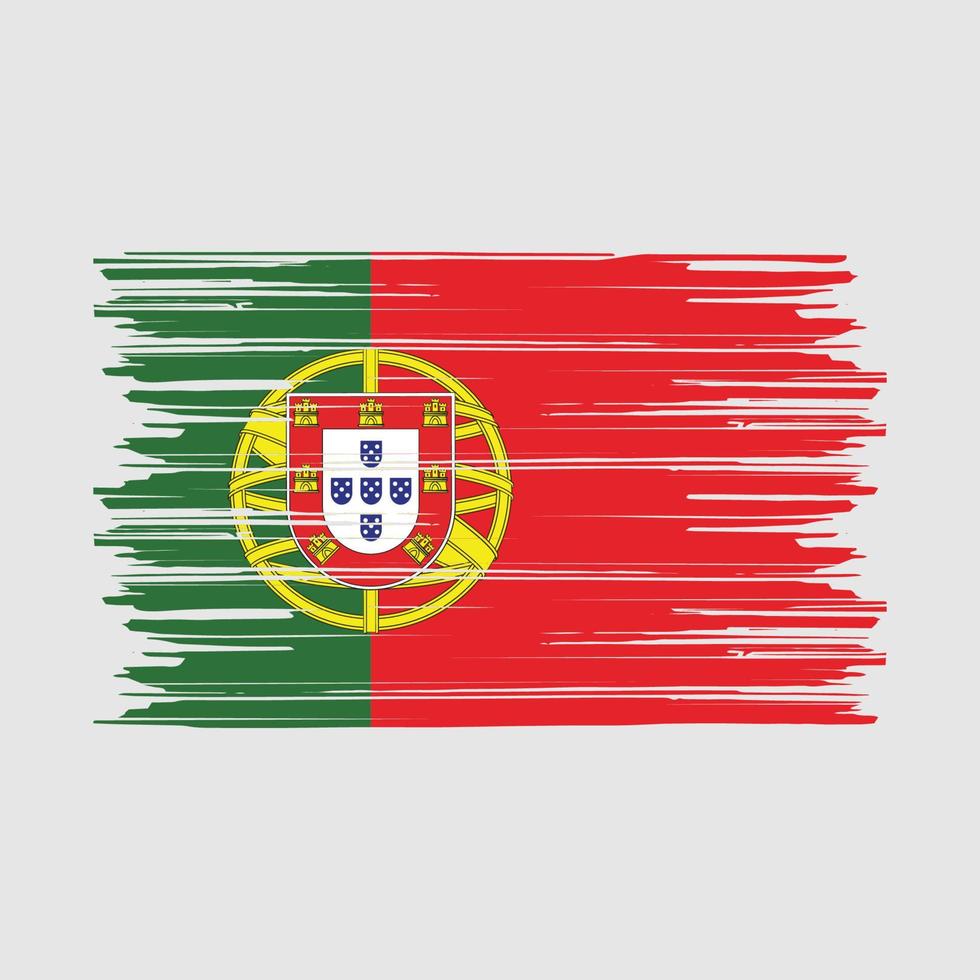 Portugal flaggborste vektor