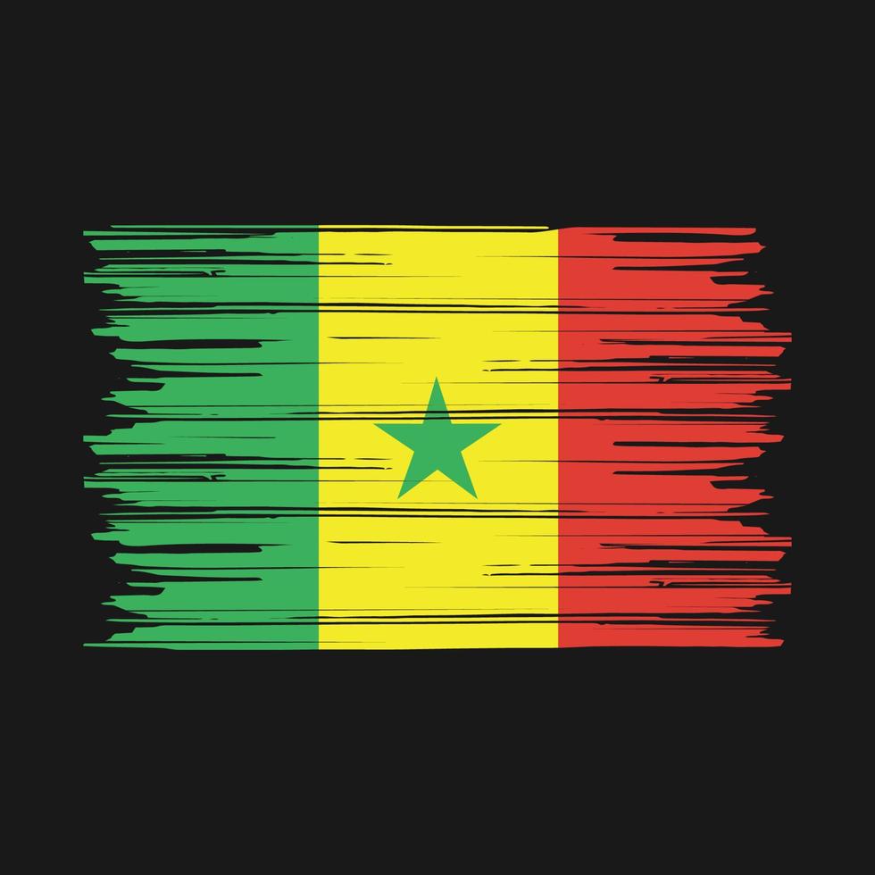 Senegal-Flagge-Pinsel vektor