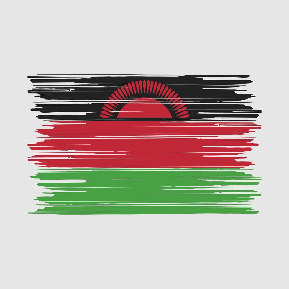 malawi flagge bürste vektor