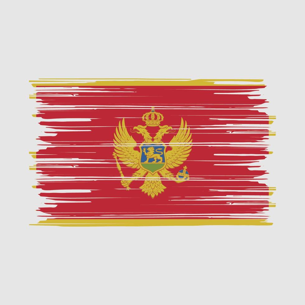 montenegro flagga borste vektor