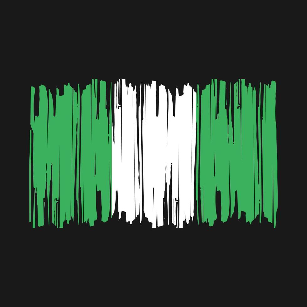 Nigeria-Flagge-Pinsel-Vektor-Illustration vektor