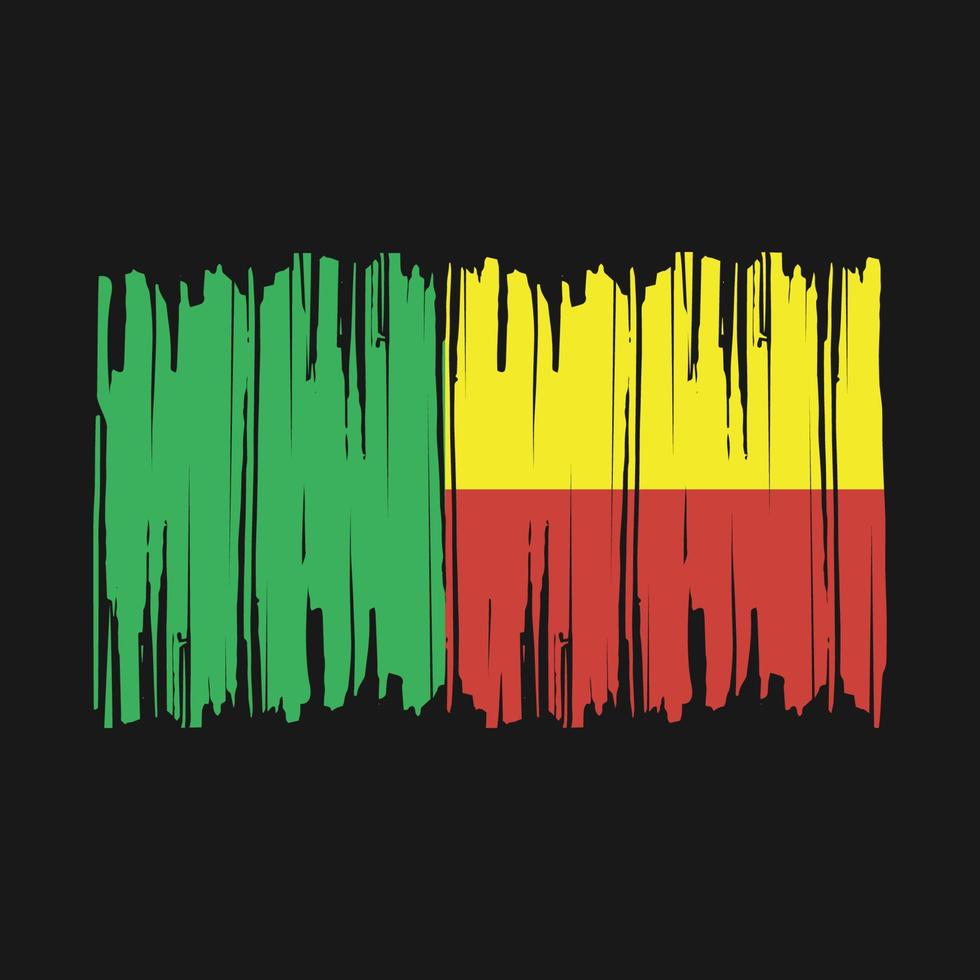 benin flag pinsel vektor illustration