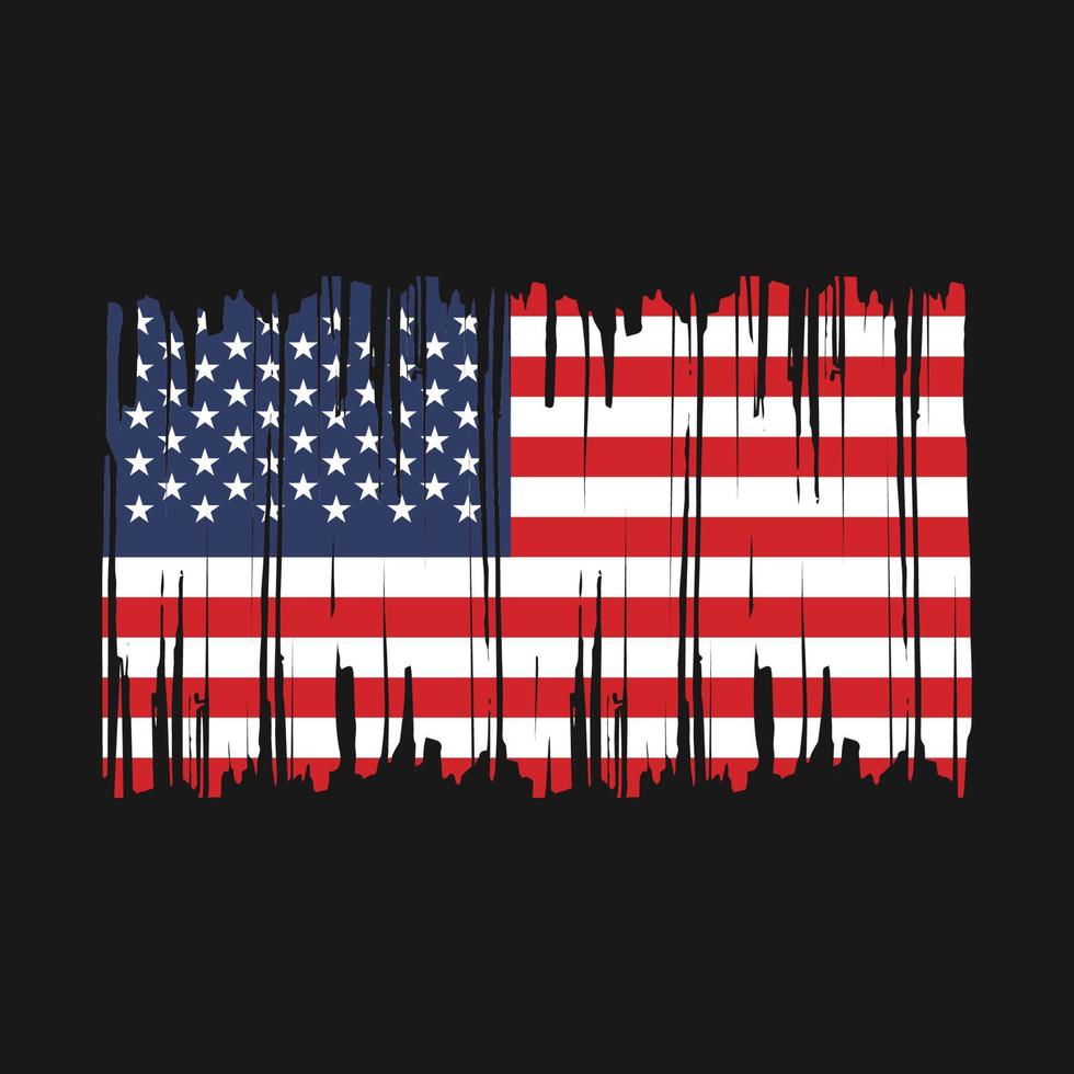 amerikan flagga borsta vektor illustration