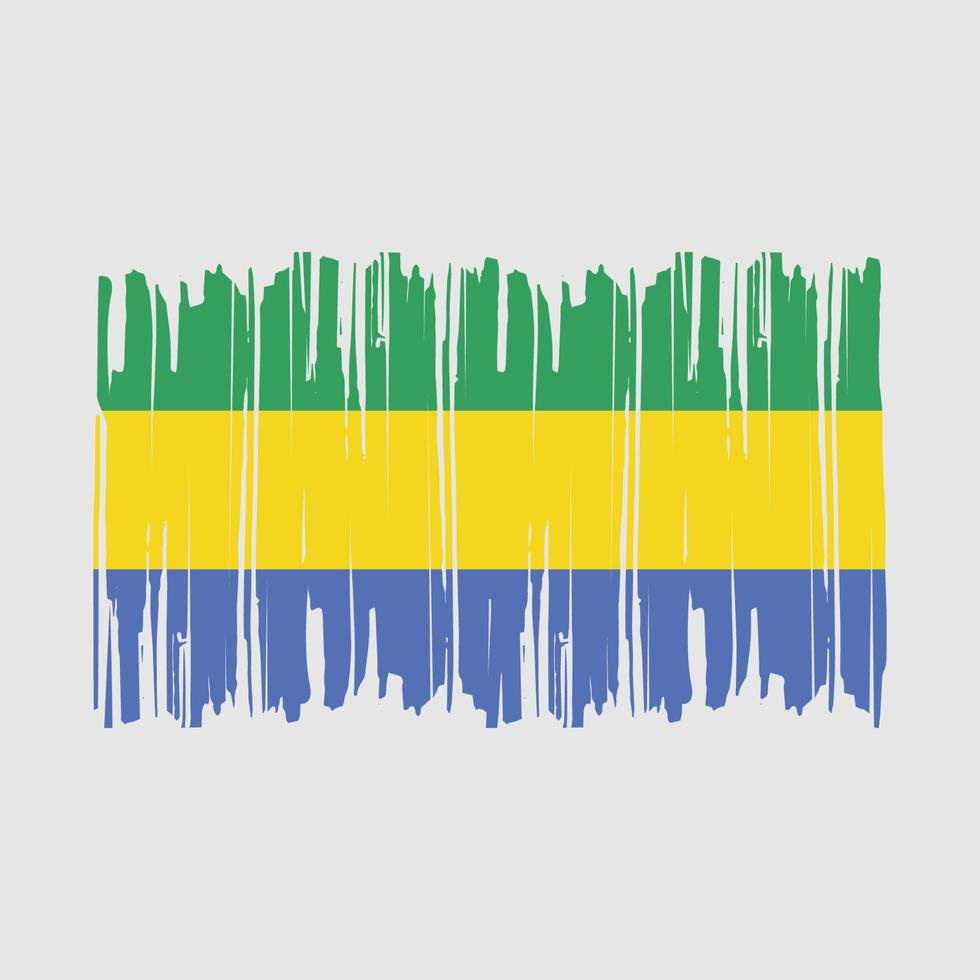 gabon flagga borsta vektor illustration