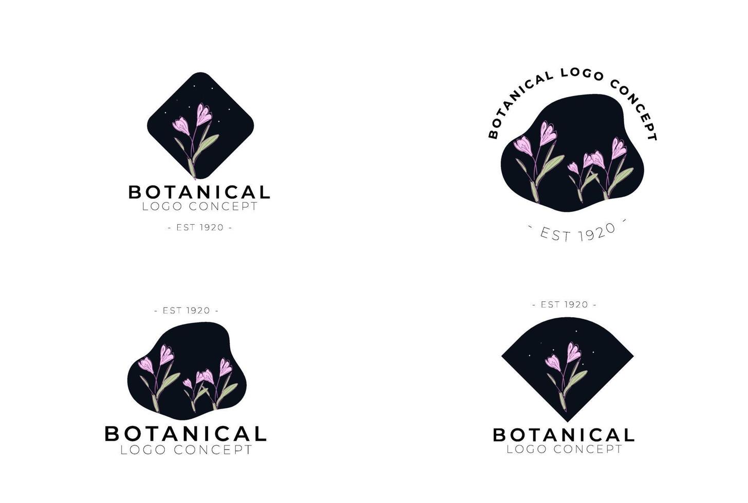 abstrakt minimal modern feminin botanisk blommig organisk logodesign vektor