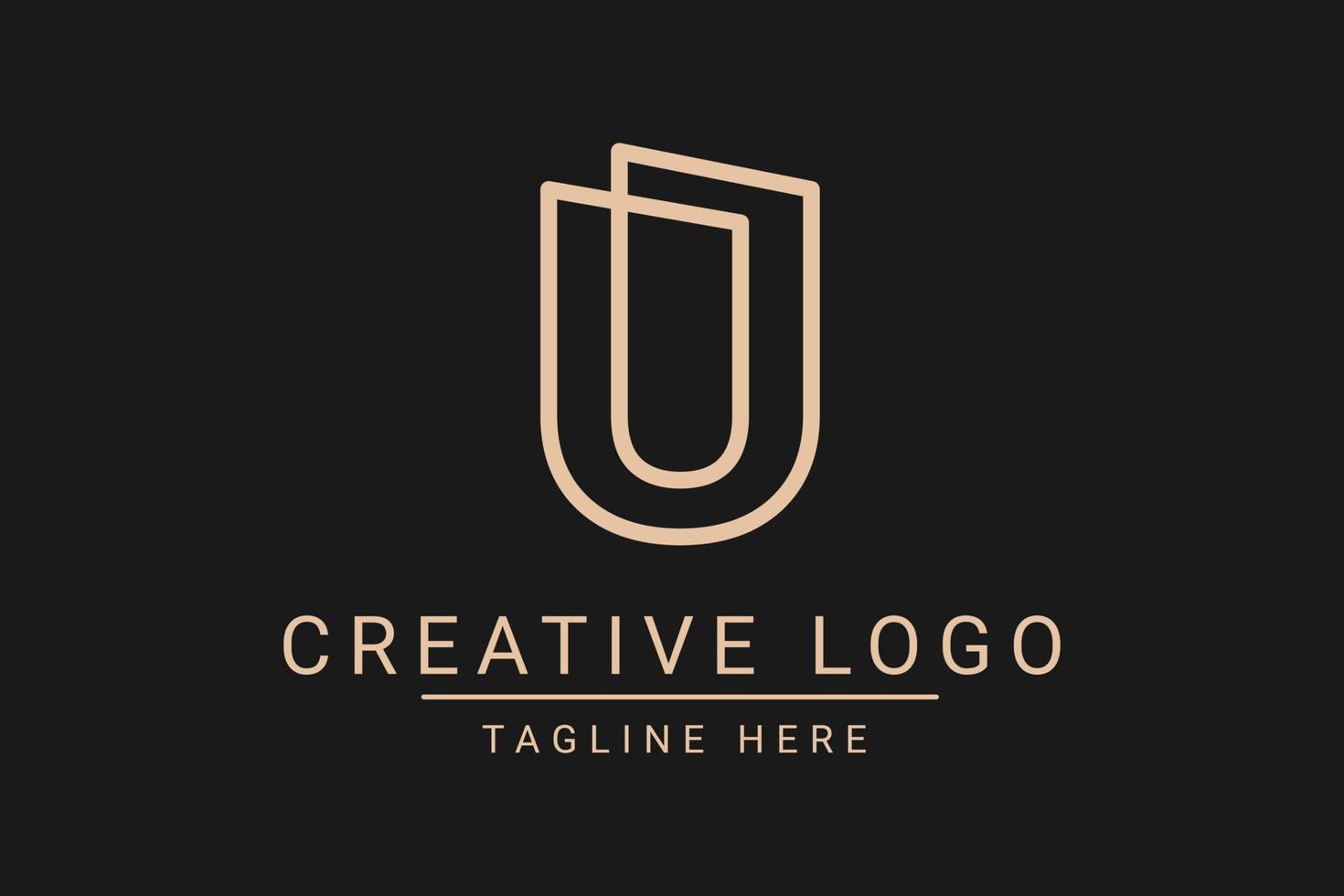 modern kreativ brev u vektor logotyp design. minimalistisk platt linje logotyp design mall. monogram logotyp design.
