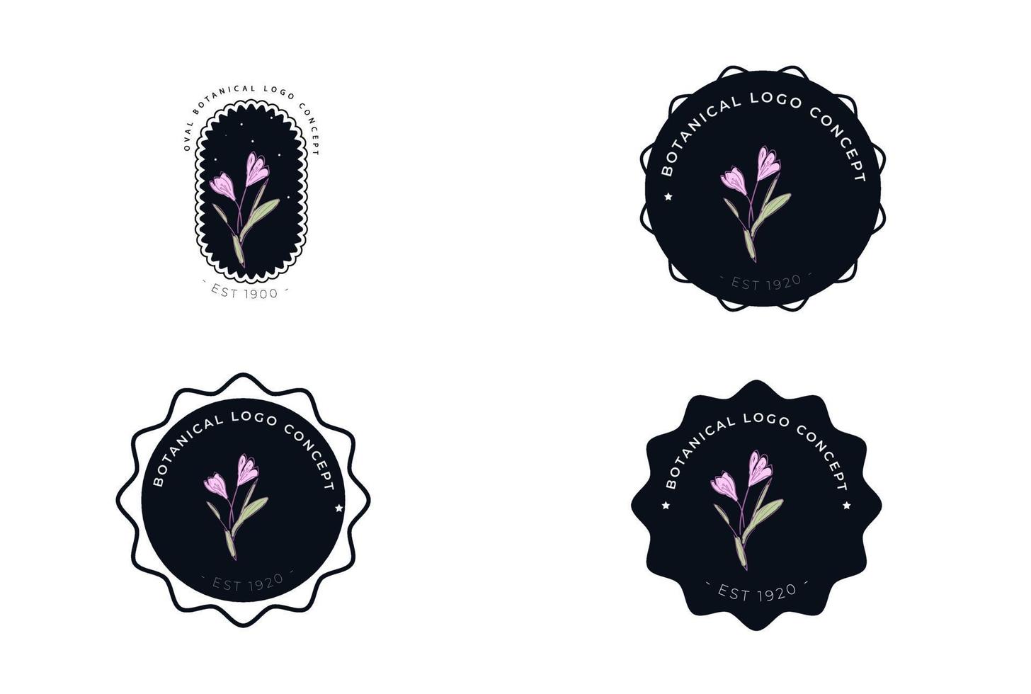 abstrakt minimal modern feminin botanisk blommig organisk logodesign vektor