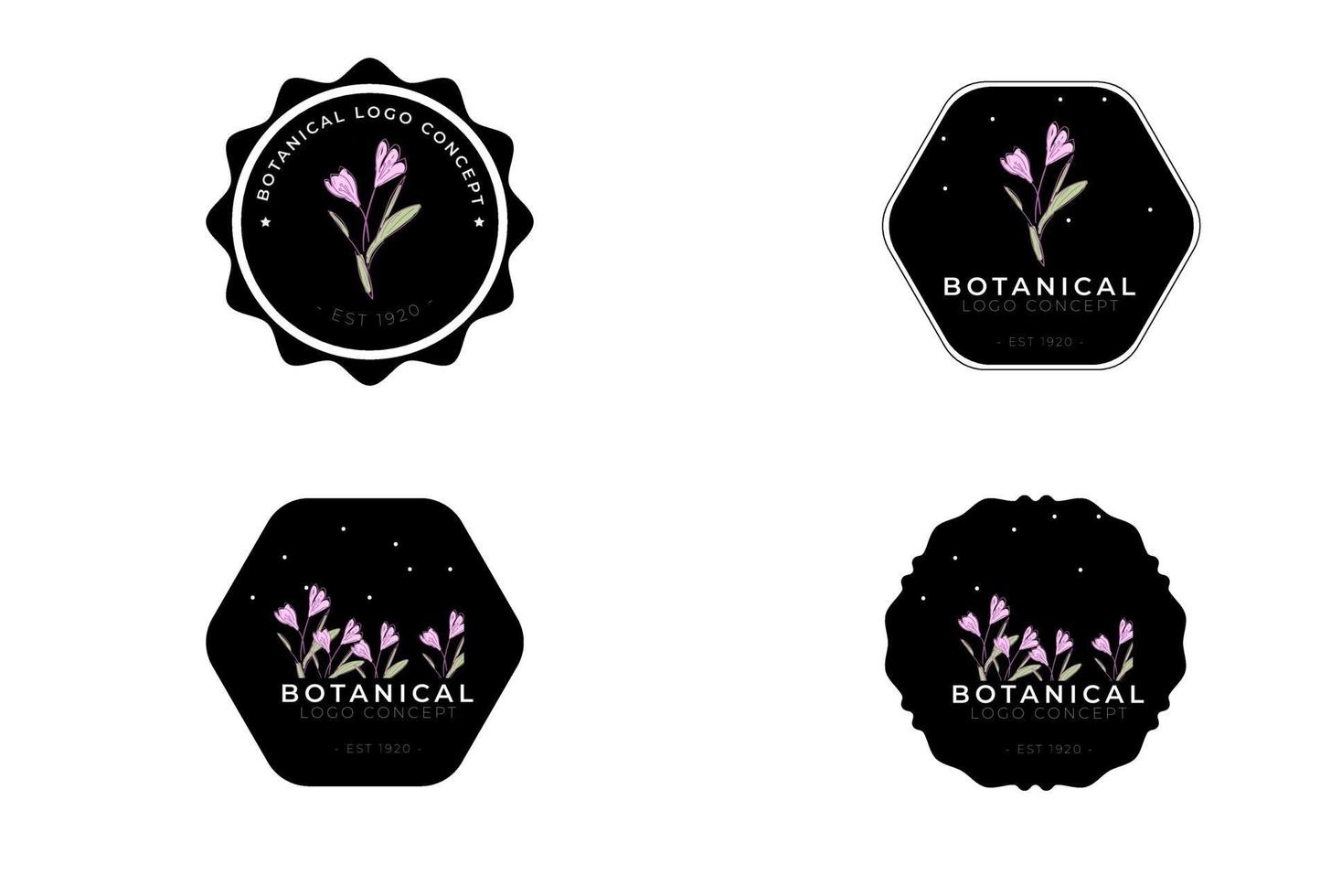 abstrakt minimal modern feminin botanisk blommig organisk logodesign vektor