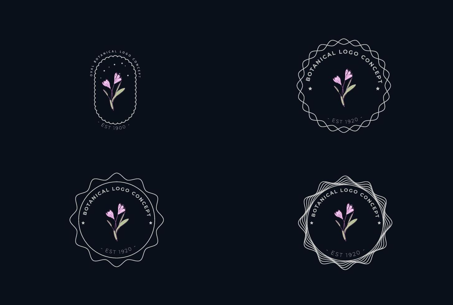 abstrakte minimale moderne weibliche botanische Blumen Bio-Logo-Design vektor