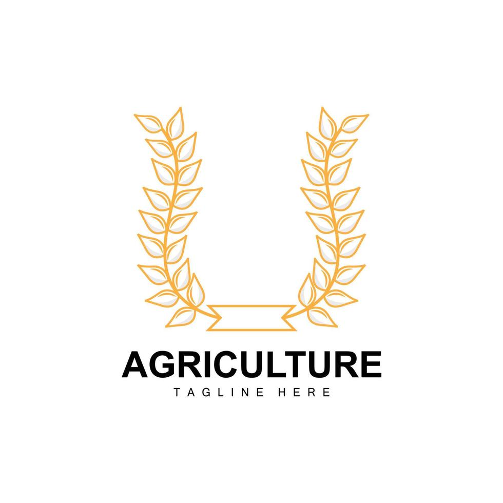 Reis Logo, Landwirtschaft Design, Vektor Weizen Reis Symbol Vorlage Illustration