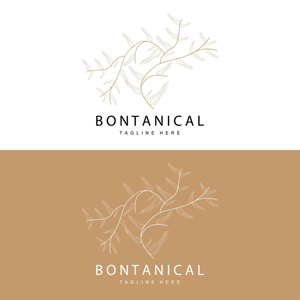 botanisch Logo, Natur Pflanze Design, Blume Pflanze Symbol Vektor mit Linie Modell-