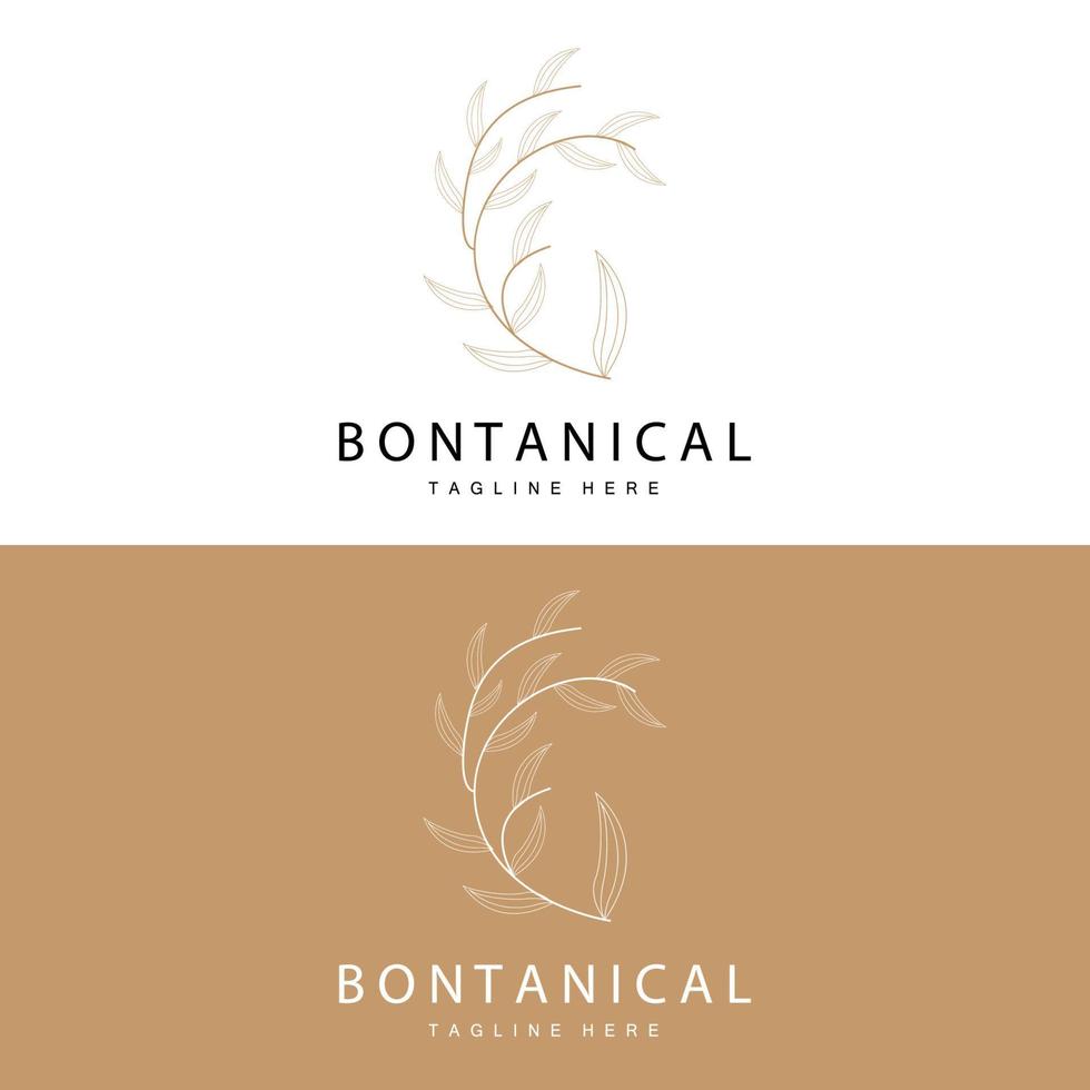 botanisch Logo, Natur Pflanze Design, Blume Pflanze Symbol Vektor mit Linie Modell-