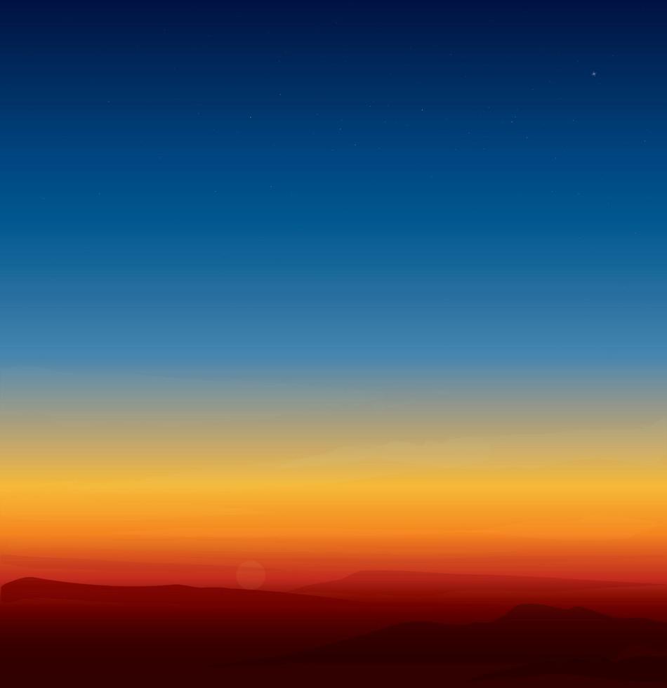 Sonnenuntergang Berglandschaft Hintergrund Vektor-Illustration vektor