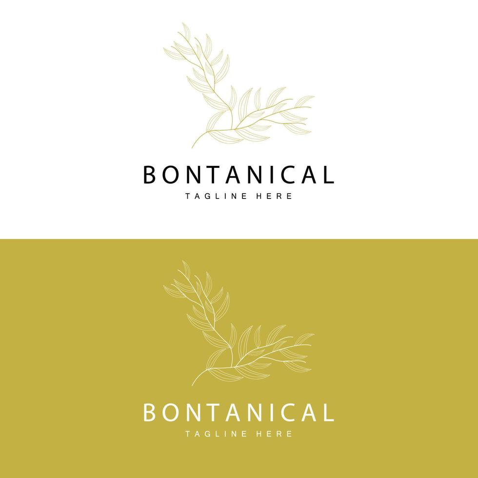 botanisch Logo, Natur Pflanze Design, Blume Pflanze Symbol Vektor mit Linie Modell-