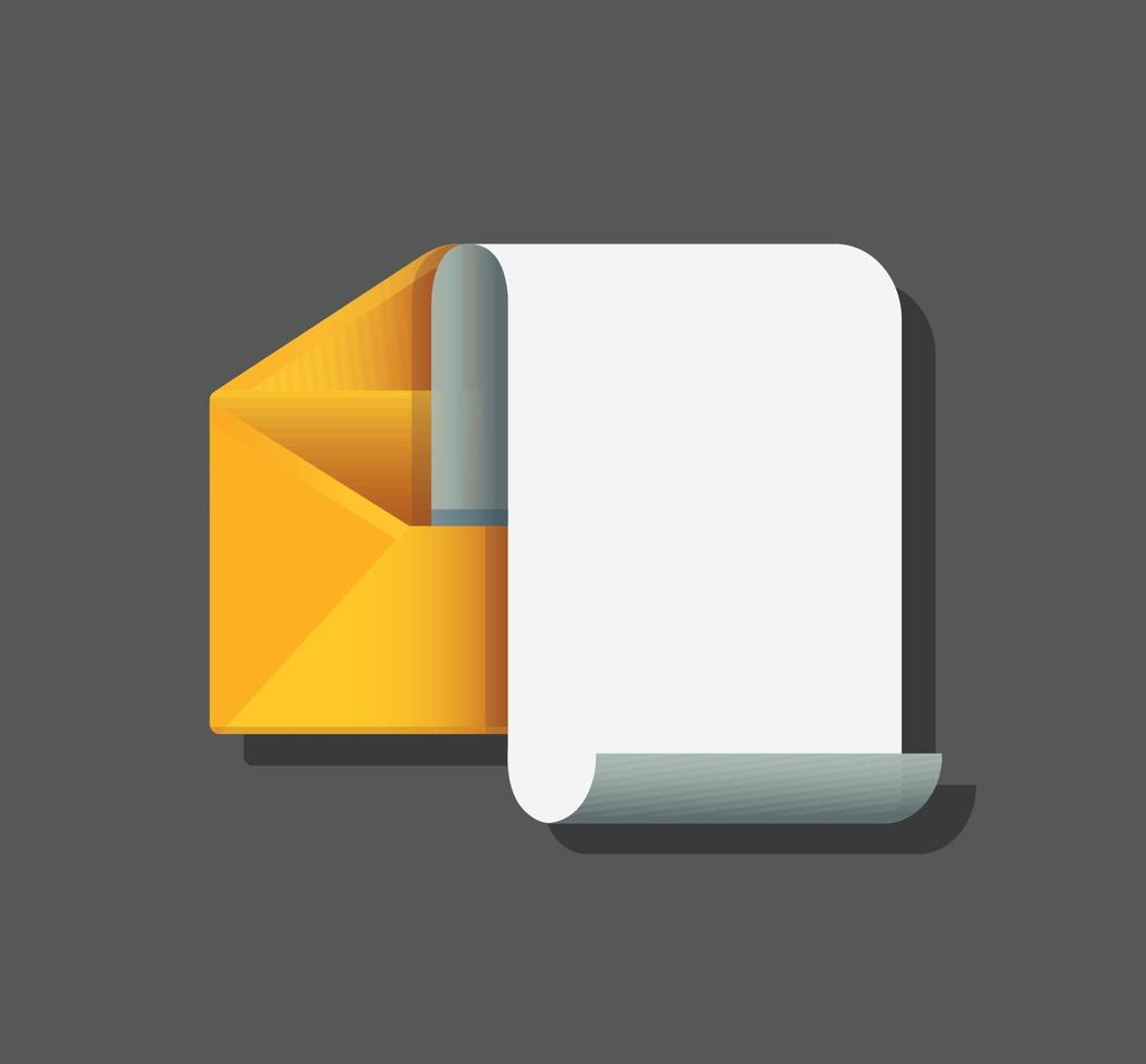 Umschlag mit Briefpapierkarte. Mail-Nachricht-Konzept. Vektorillustration vektor