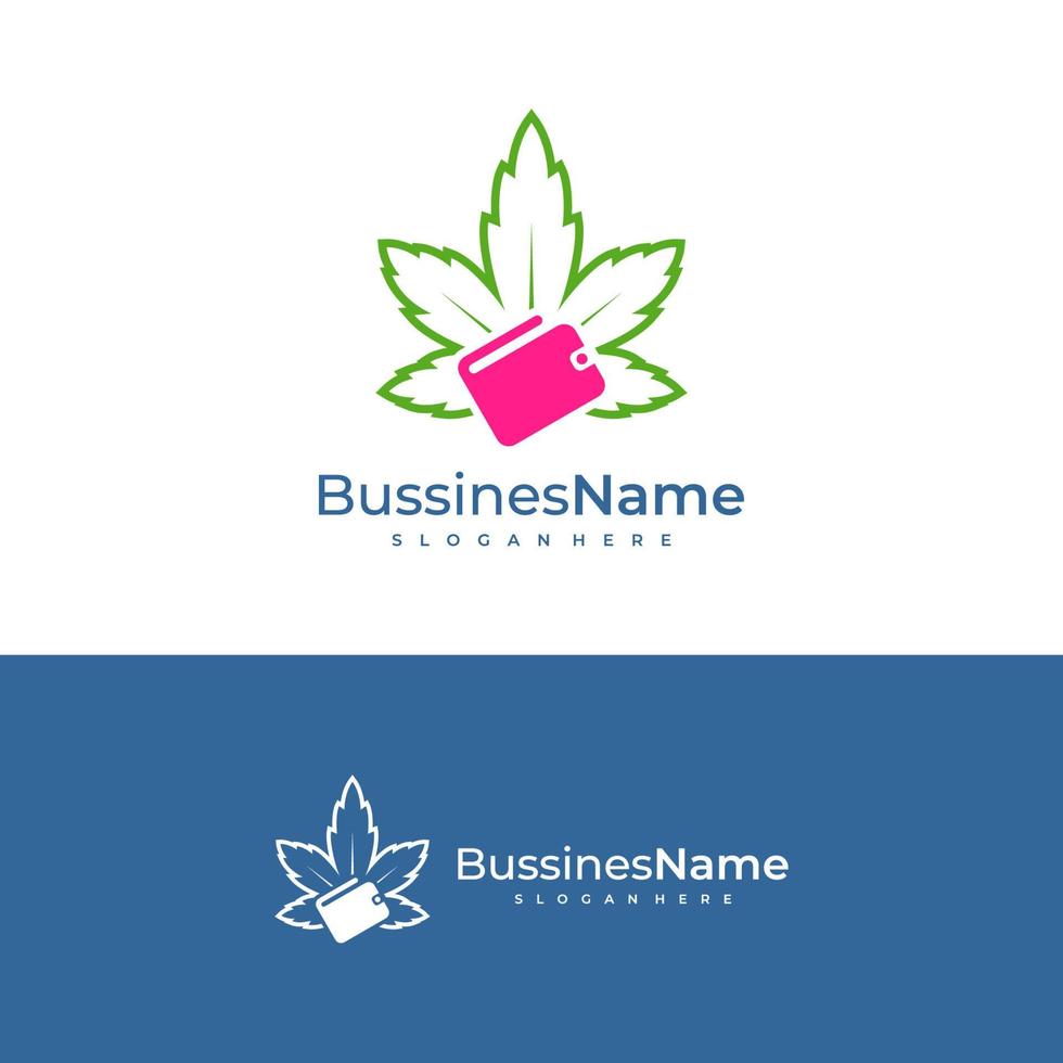 Geldbörsen Cannabis Logo Vektor Vorlage. kreativ Cannabis Logo Design Konzepte