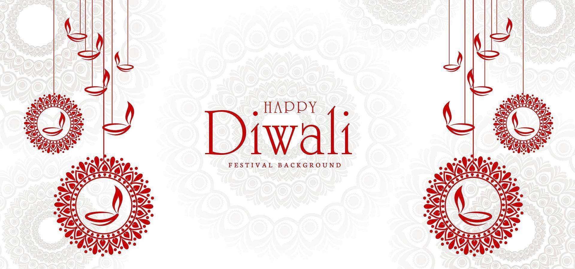 konstnärlig diwali gratulationskort festival bakgrund vektor